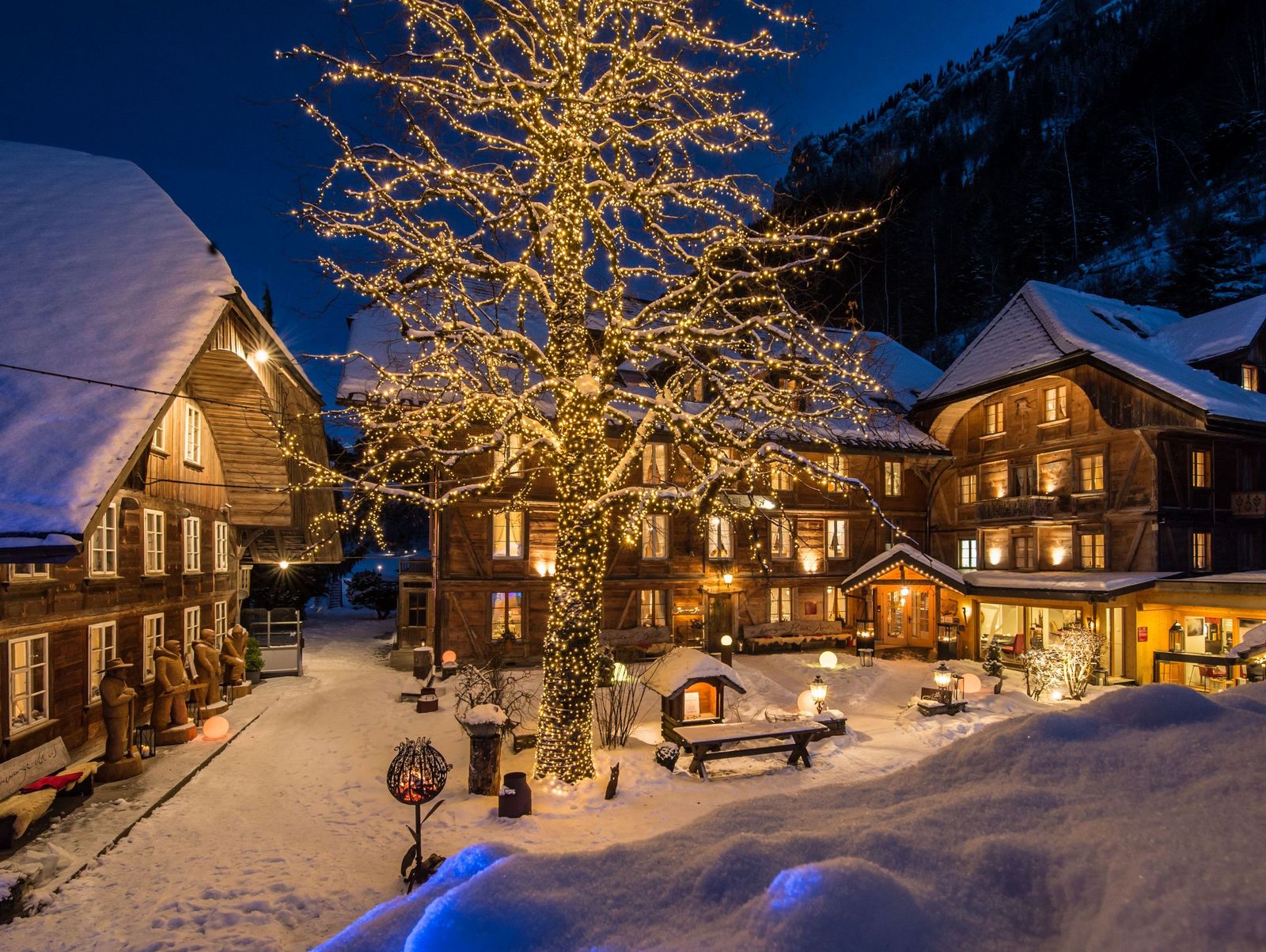 Kunde Landgasthof Kemmeriboden-Bad, Aussenansicht Winter, Energieanalyse