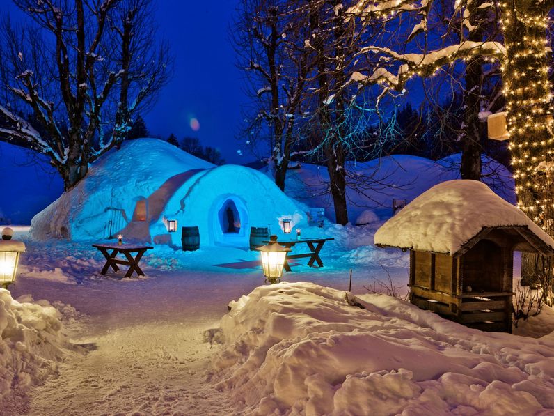 Kunde Landgasthof Kemmeriboden-Bad, Iglu Aussen Nacht, Energieanalyse